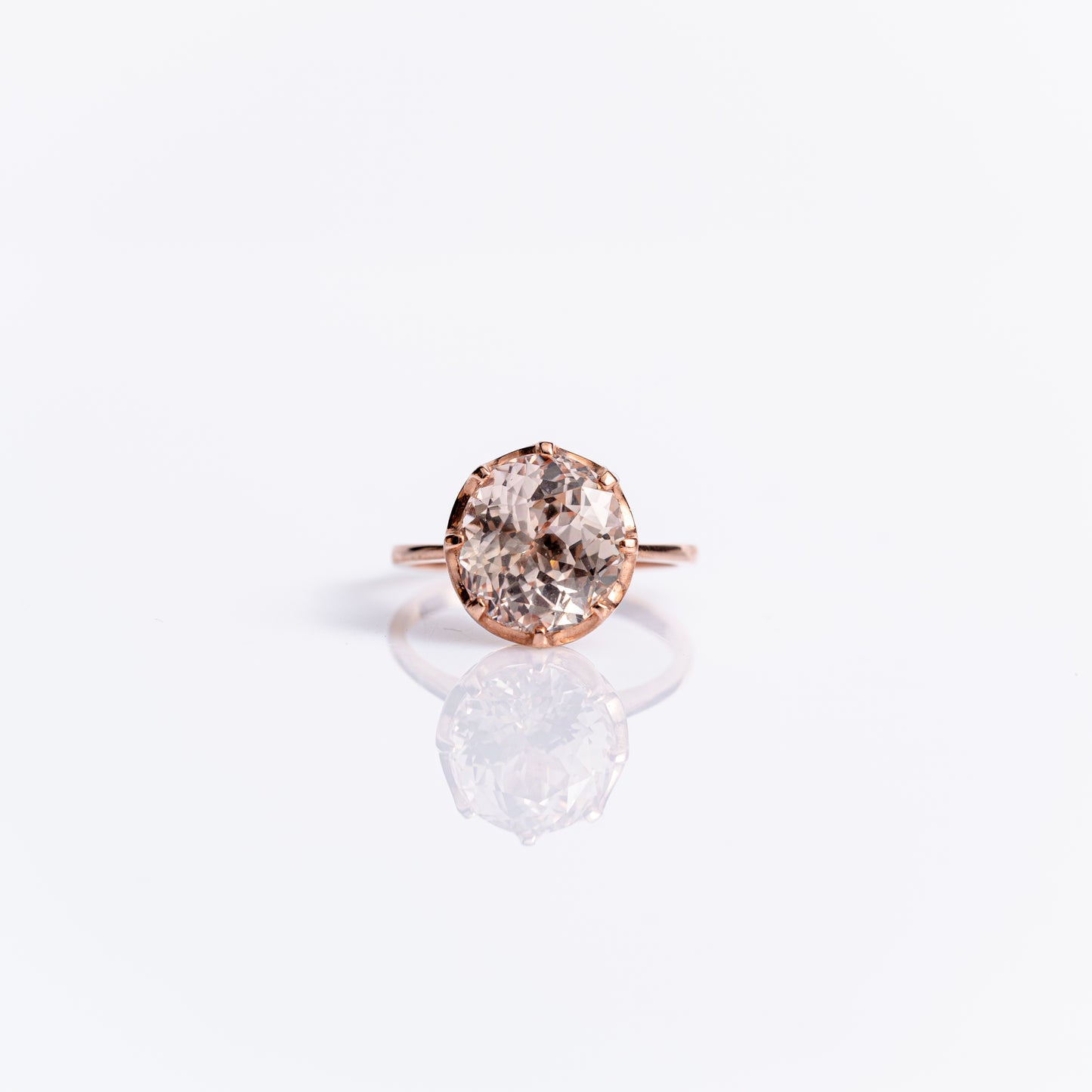 Lotus Ring - 18K Peach Sapphire (Rose Gold)