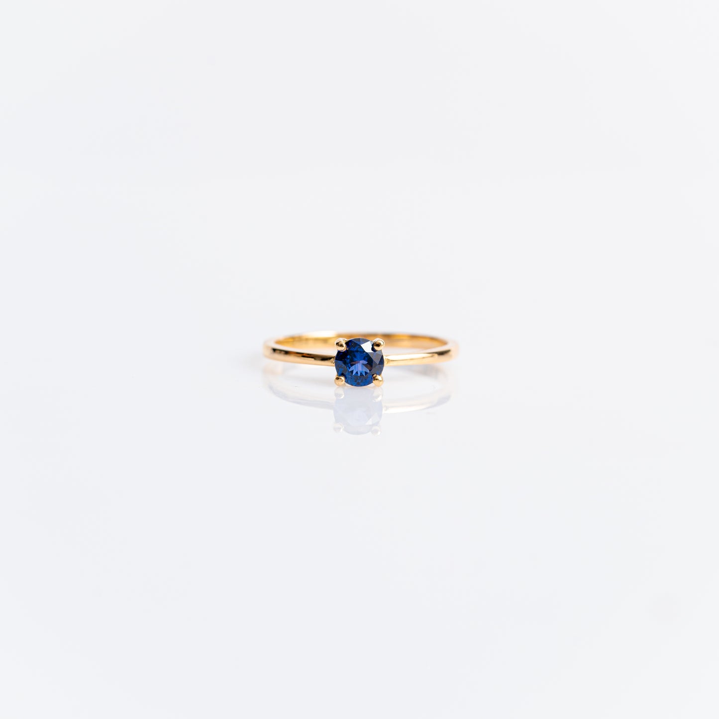 Solitaire Blue Sapphire Ring